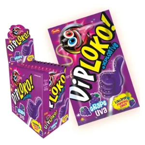 Pirulito dip loko pó explode na boca uva 15x11gr